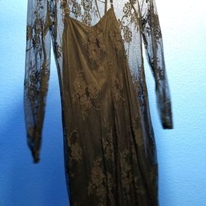 Black long sleeve lace dress